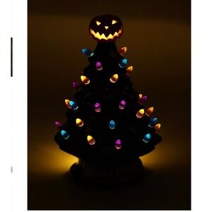 Hot‎ Topic Disney Nightmare Before Christmas Light Up Ceramic Tree Halloween